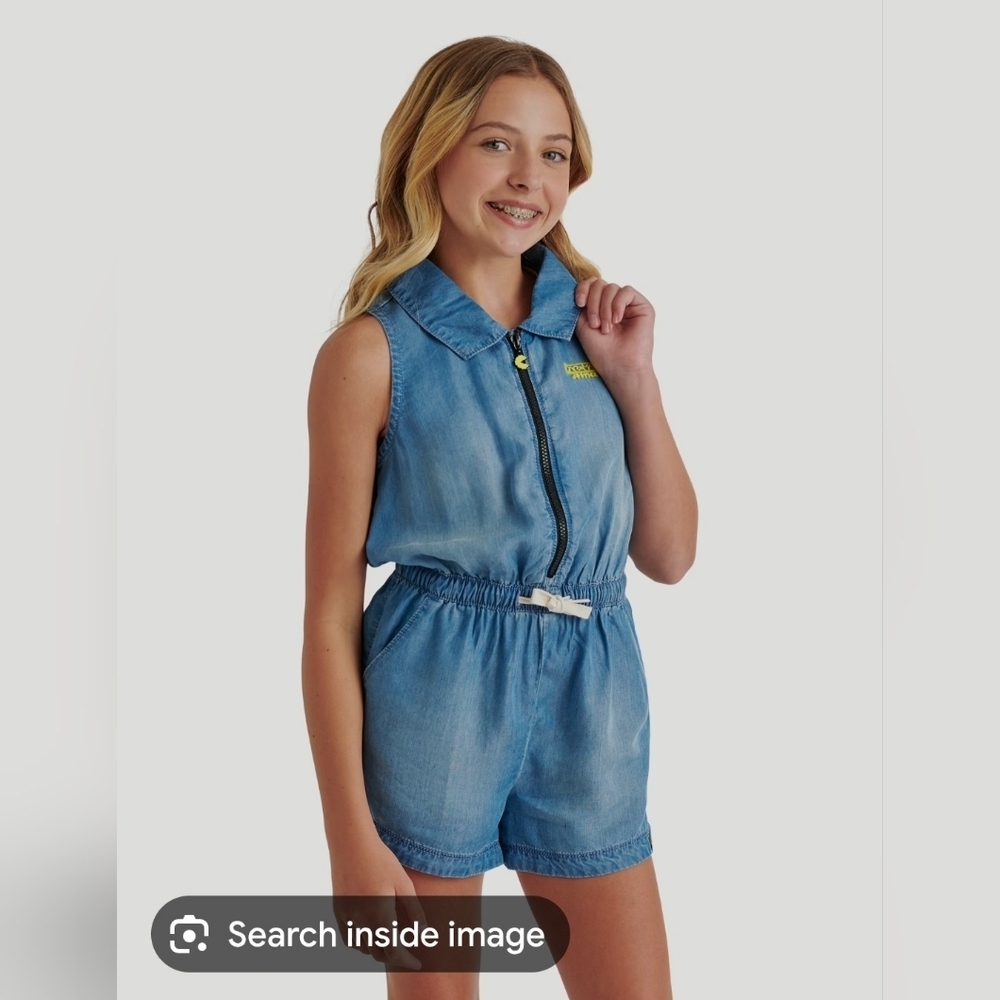 Justice Pac-Man Blue Sleeveless Kids Romper